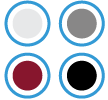 Farbauswahl der Sendo AEOLOS in weiß, grau, rot und schwarz