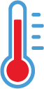 thermometer mit roter Flüssigkeit die heizen symbolisiert