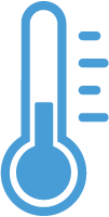 thermometer mit blauer Flüssigkeit die kühlen symbolisiert